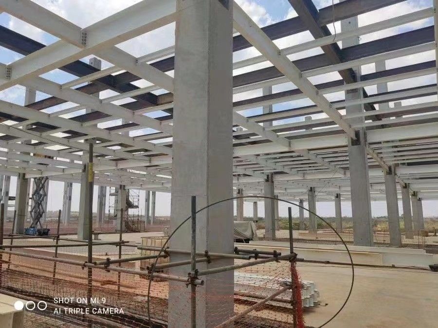36m Large Clear Span Steel Structure Workshop with H Section Frame and Gable Roof to USA