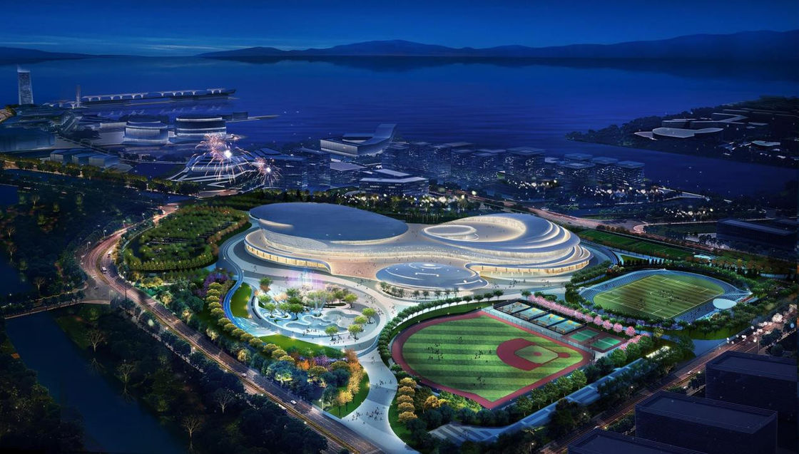 Large Span Special Shaped Design Metal Frame Gym Indoor Sports Ocaussion Steel Structure Indoor Stadium